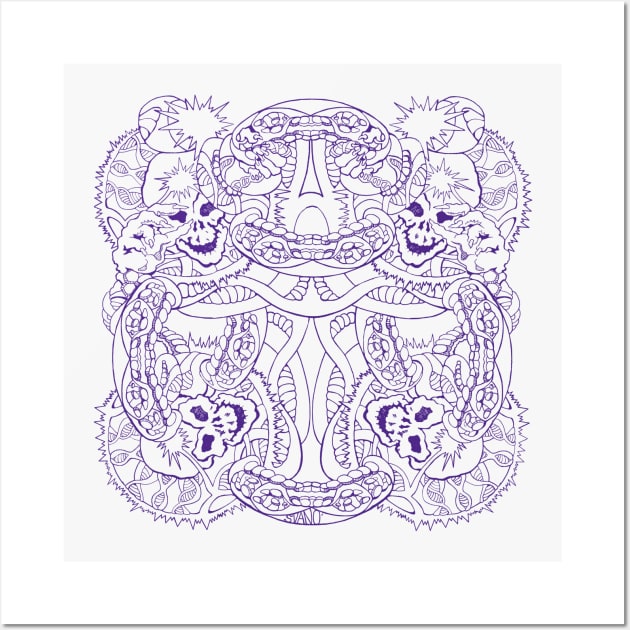 DNA Skulls Purple Strain Wall Art by SvanO Design